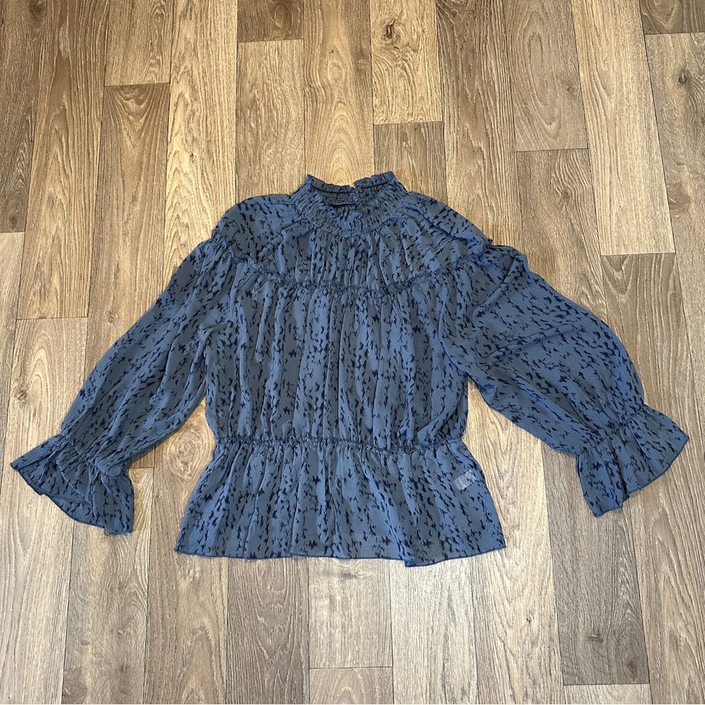 Versona Navy Patterned Blouse